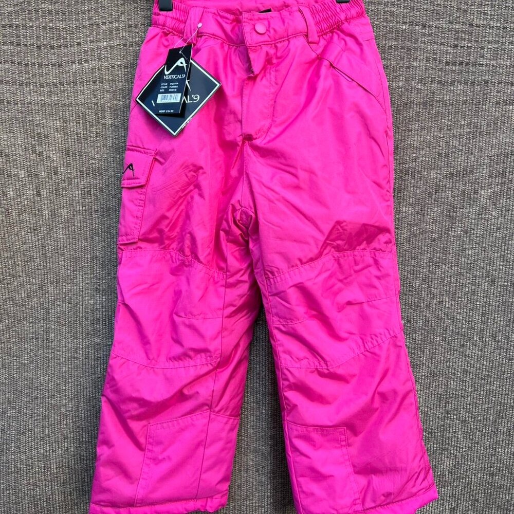 Vertical 9 Girls Pink Water Resistant Insulated Cargo Snow Pants Youth Girls Sz